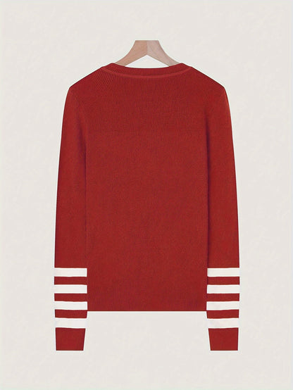 Harper | Striped Sleeve Sweater