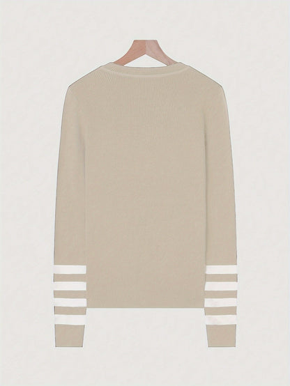 Harper | Striped Sleeve Sweater