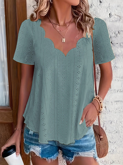 Scarlett | Scallop Design Blouse