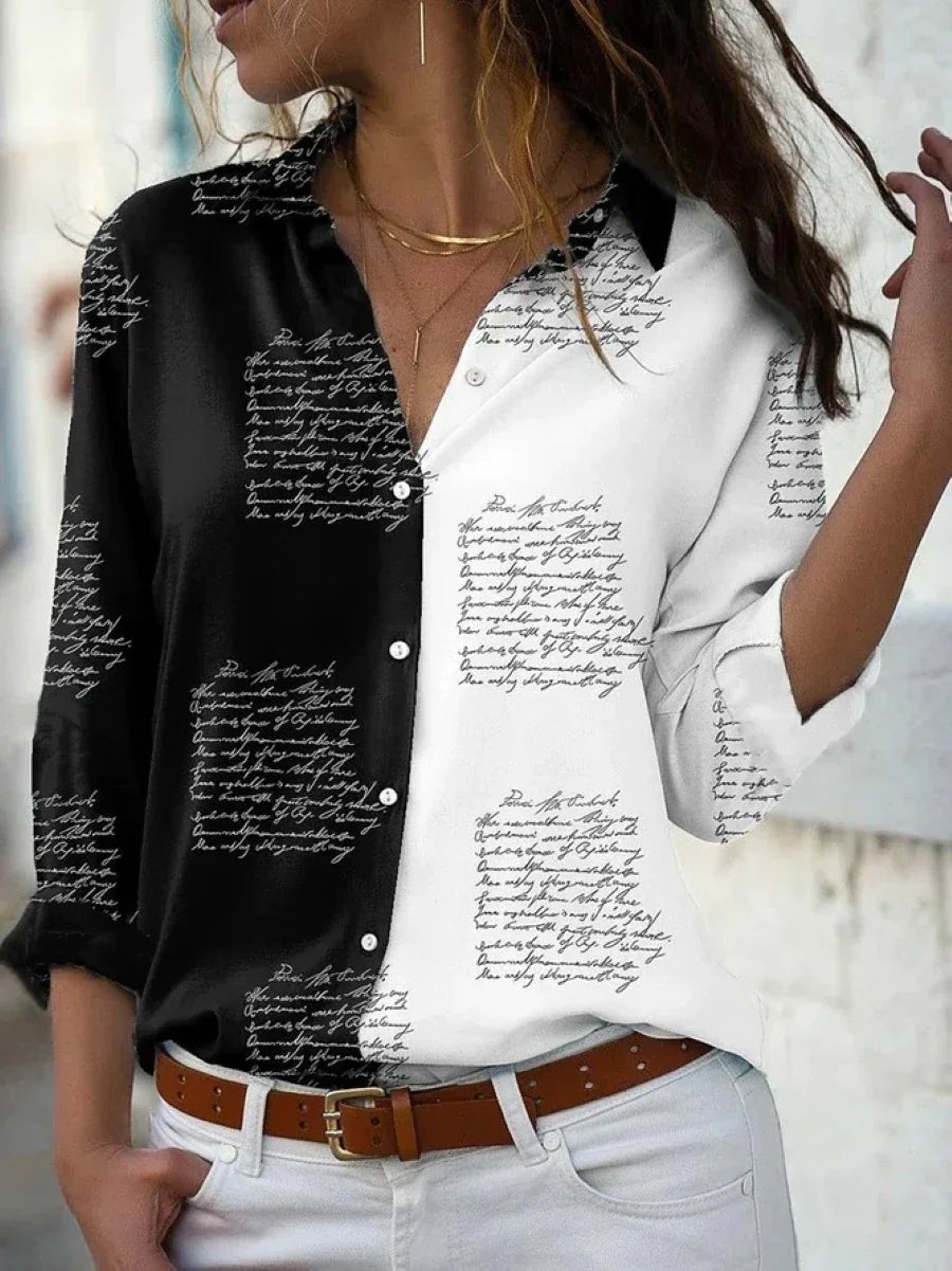 White/Black Text Print / XXL