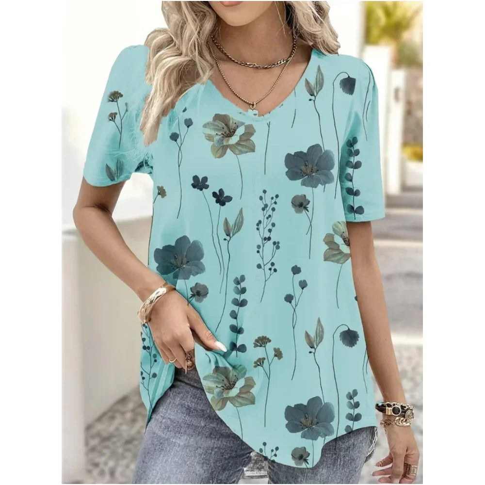 Light Blue Floral / XXL