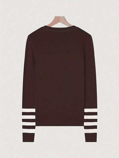 Harper | Striped Sleeve Sweater